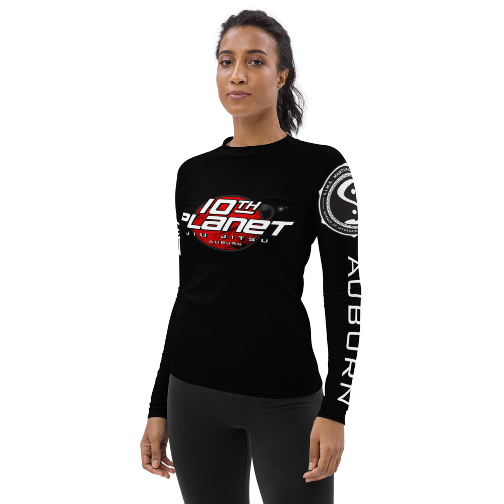 10th Planet Auburn Black/Moon Women's Rash Guard