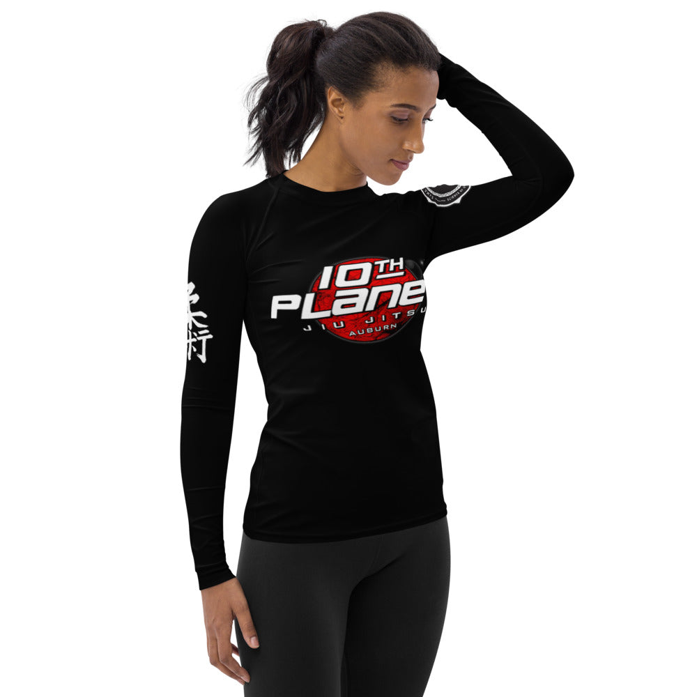 10th Planet Auburn Black/Moon Women's Rash Guard